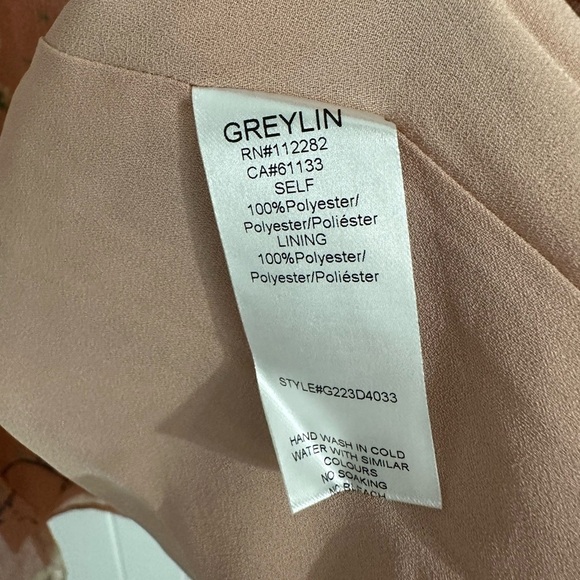 NWT Greylin Unwritten Peach Floral Long Sleeve Dress - Picture 7 of 7